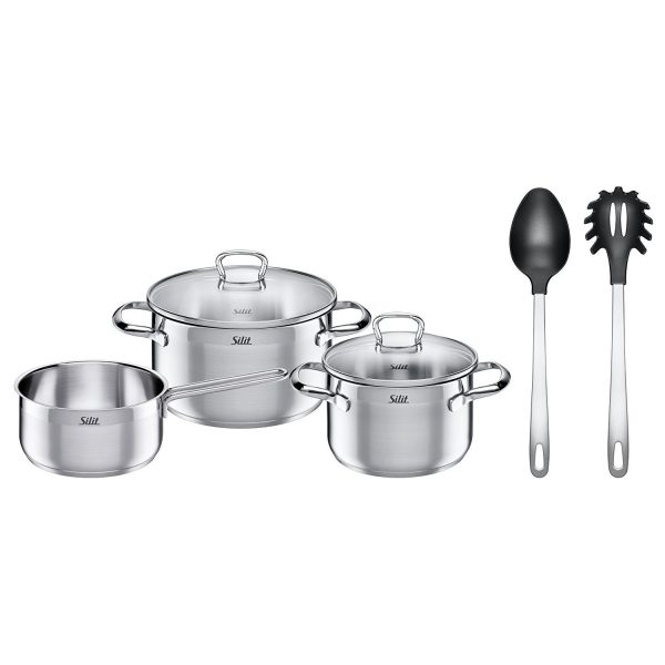 Bộ nồi từ Mirano của Silit với các dụng cụ nấu ăn kèm theo