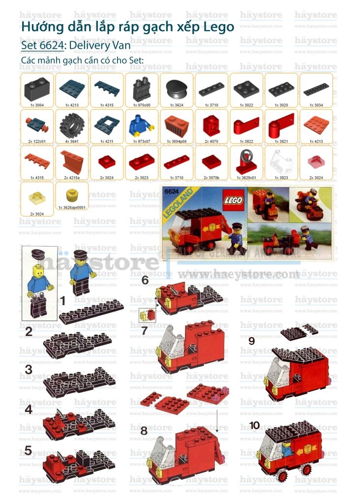 Hướng dẫn lắp Set Lego 6624